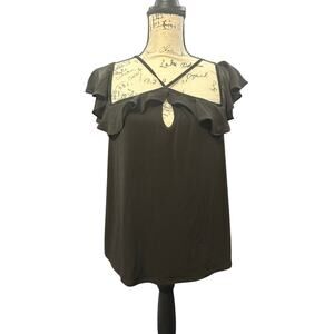 BCBGeneration Black Knit Top w/ Strap Neckline – Size M